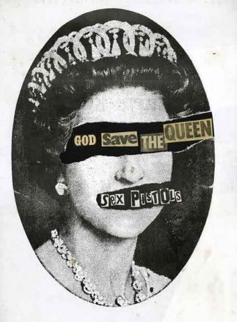 God save the queem. Jamie Reid (1977)