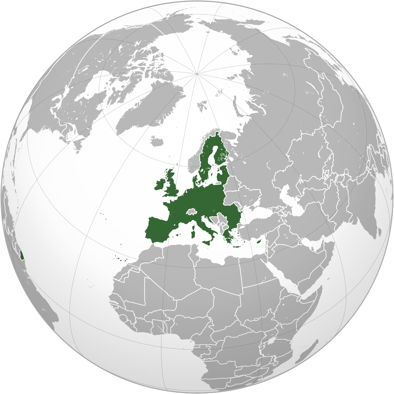 La unión Europea en el mundo. Wikimedia Commons.