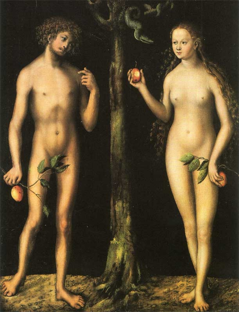 Adan y Eva, de Lucas Cranach el Viejo