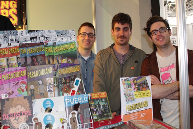 Miguel Martínez, Fran Fernández y Bouman en el Salón Internacional del Cómic. Foto Bouman Studios