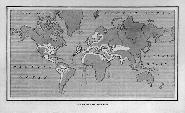 Mapa del imperio atlante. De Atlantis: The Antediluvian World, de Ignatius Donnelly, 1882. | Vía: Wikipedia